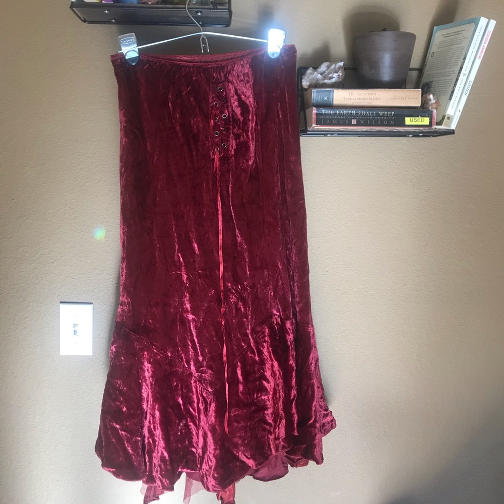 Red Velvet Vintage Skirt